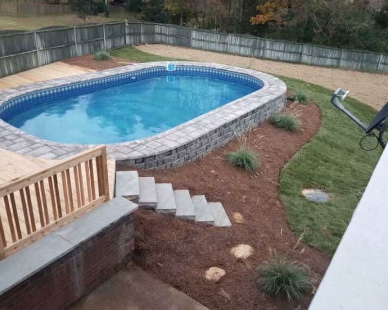 semi inground pool